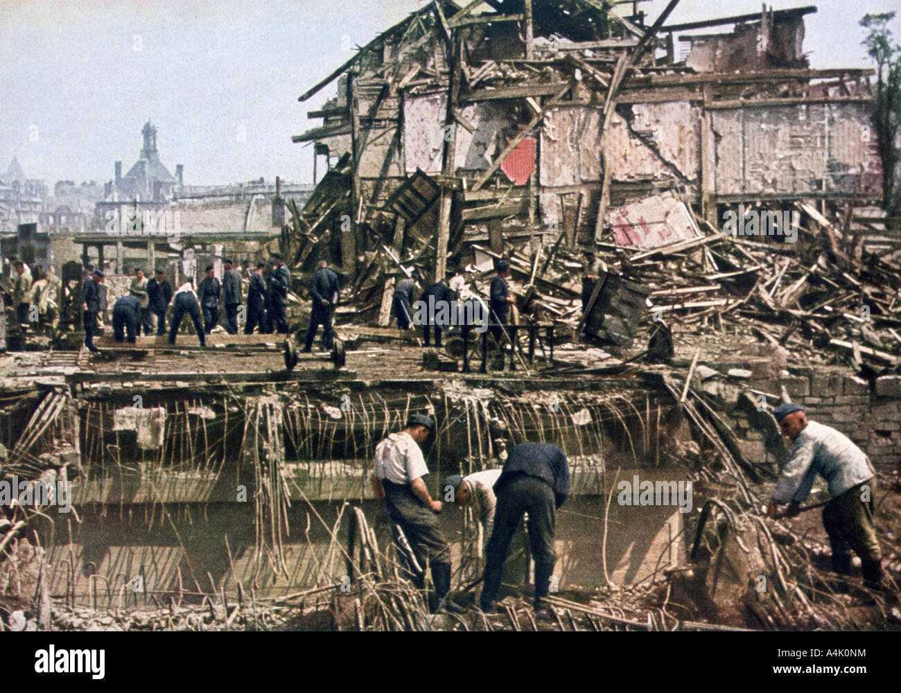 Clearing debris Dunkirk France 1940 Stock Photo 11067199 Alamy