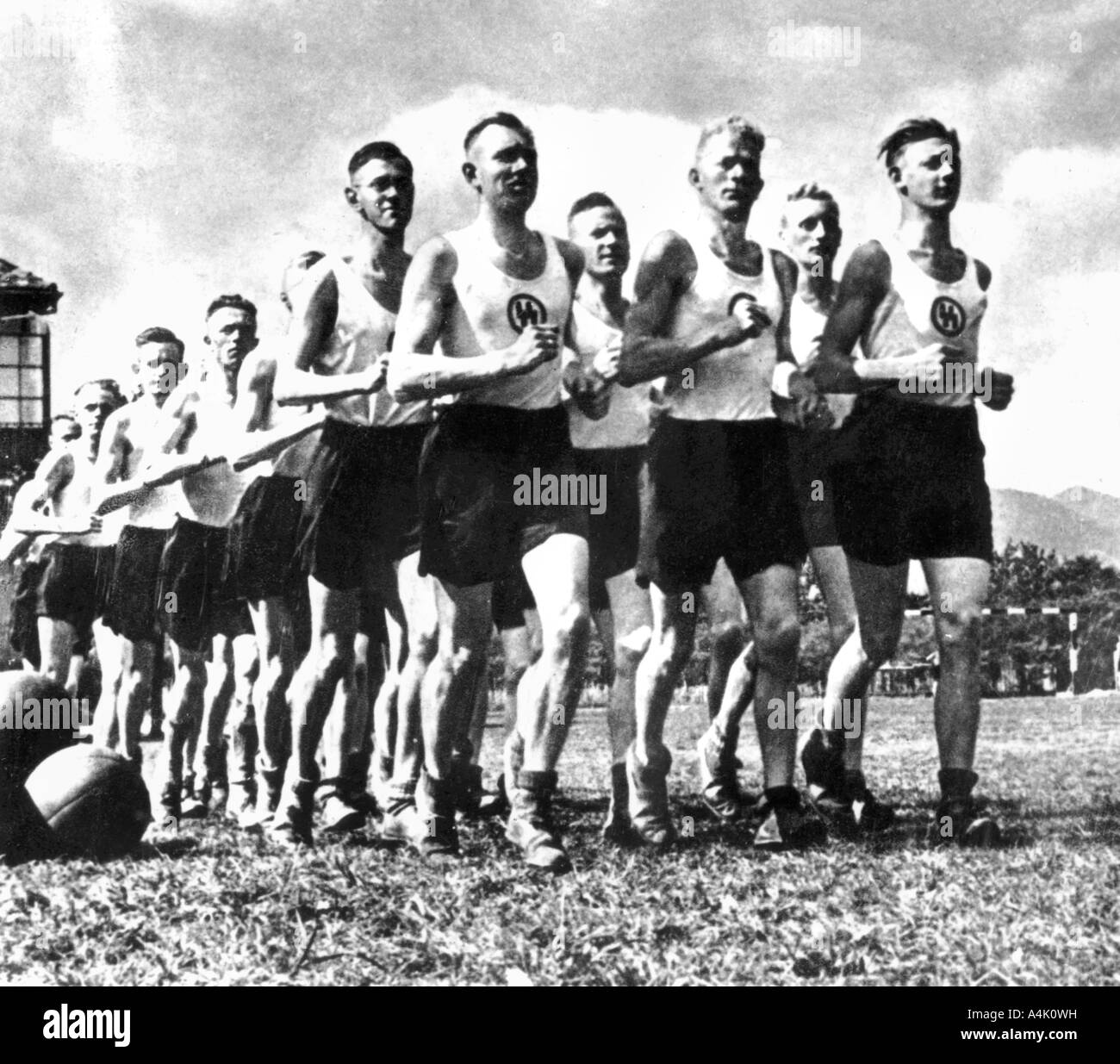 Members of the Nazi SS keeping fit, c1939-1945. Artist: Unknown Stock Photo