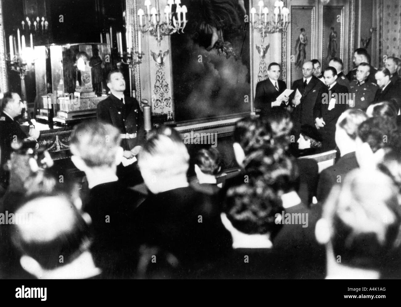 Otto Abetz, German ambassador to France, holding a press conference