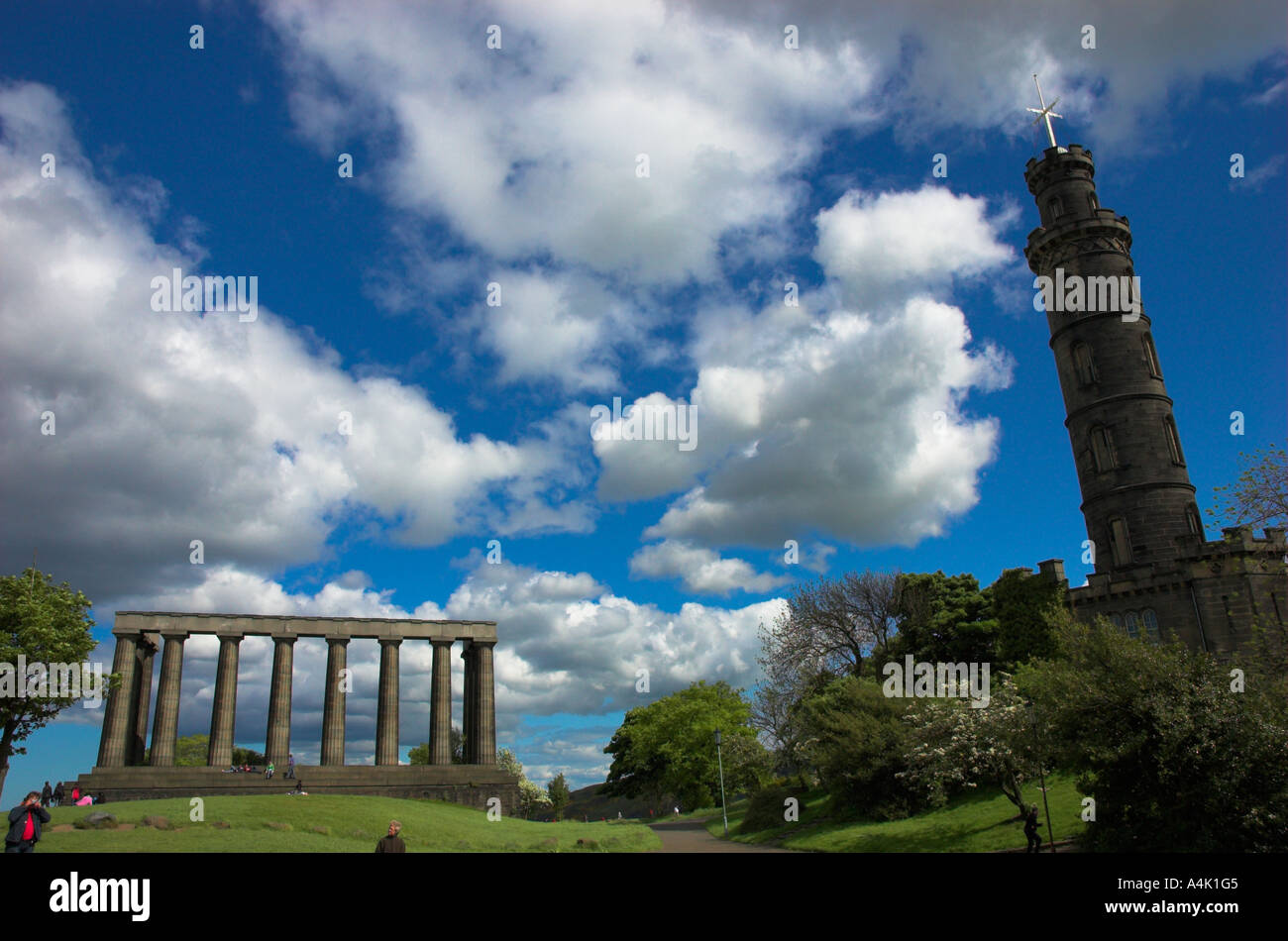 View of Calton Hill, Edinburgh, Scotland Stock Photo