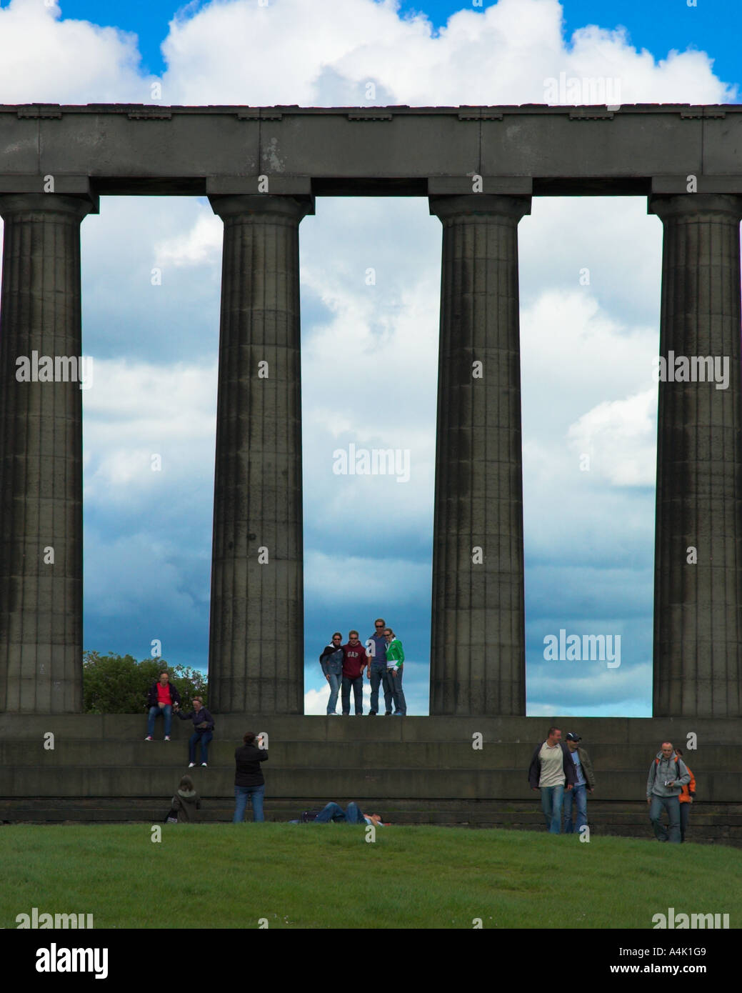 View of the National Monument ('Edinburgh's Disgrace'), Calton Hill, Edinburgh, Scotland Stock Photo