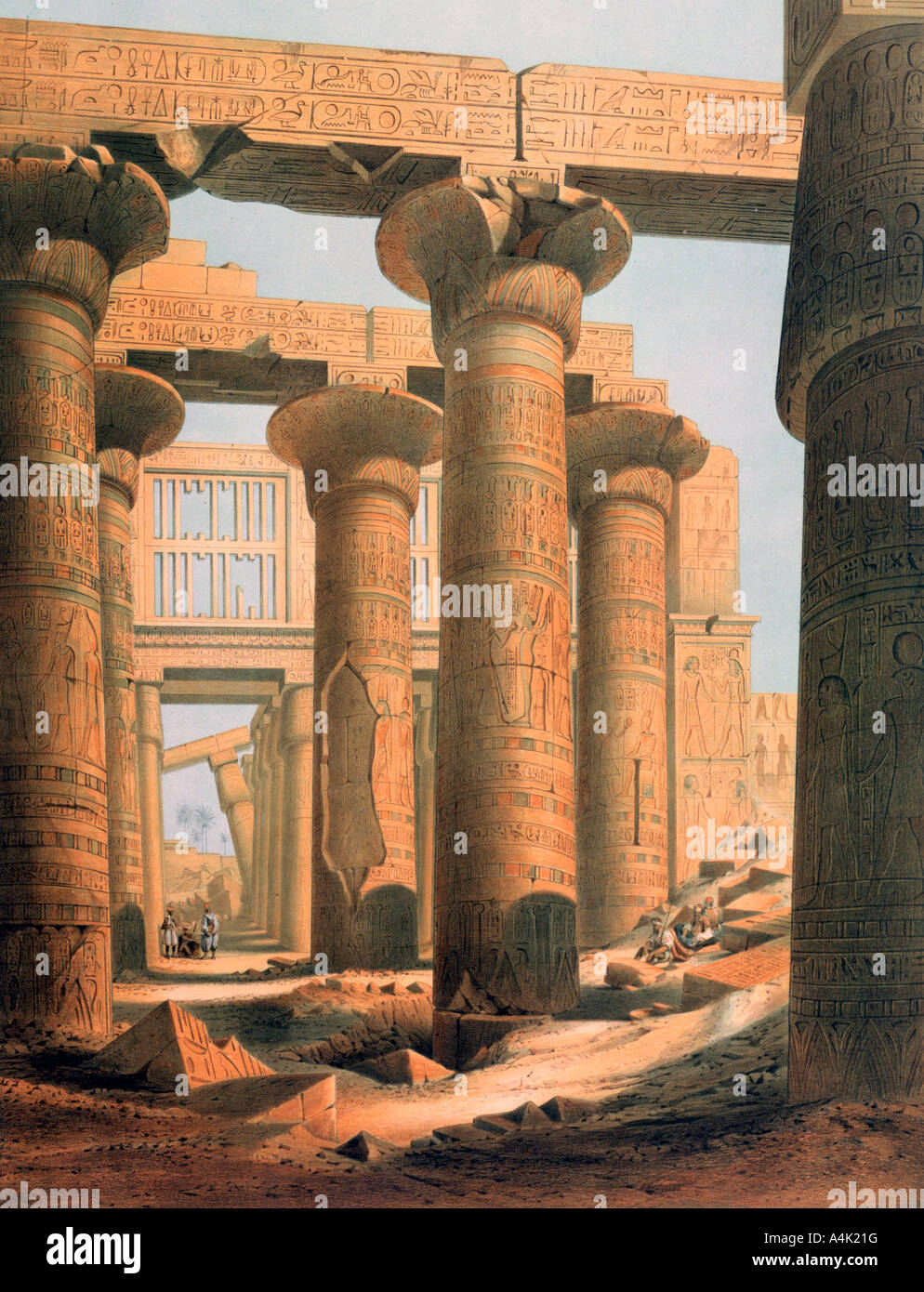 'Hall at Karnak', Egypt, 19th century. Artist: E Weidenbach Stock Photo