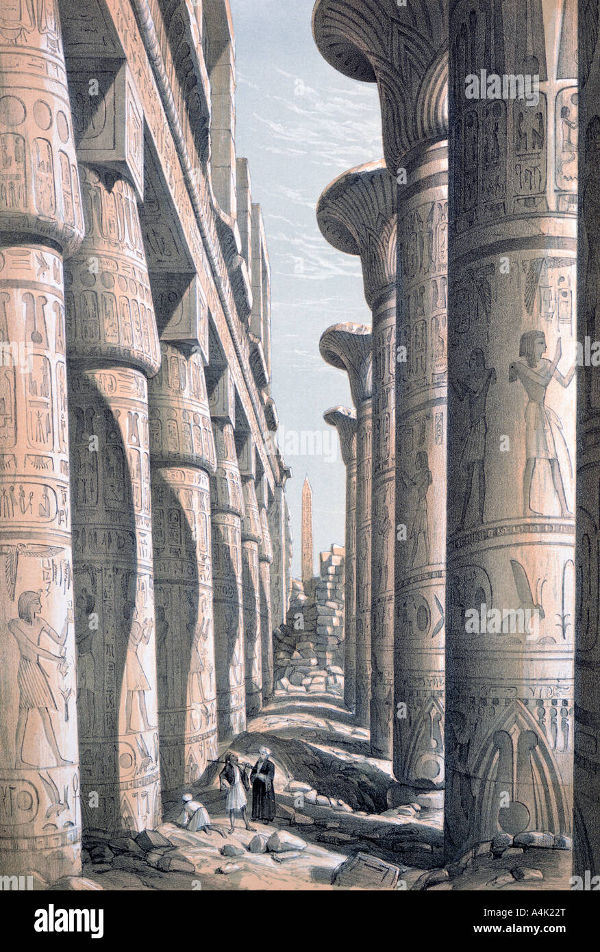 'Great Temple, Karnac', Egypt, 19th century. Artist: George Moore Stock Photo
