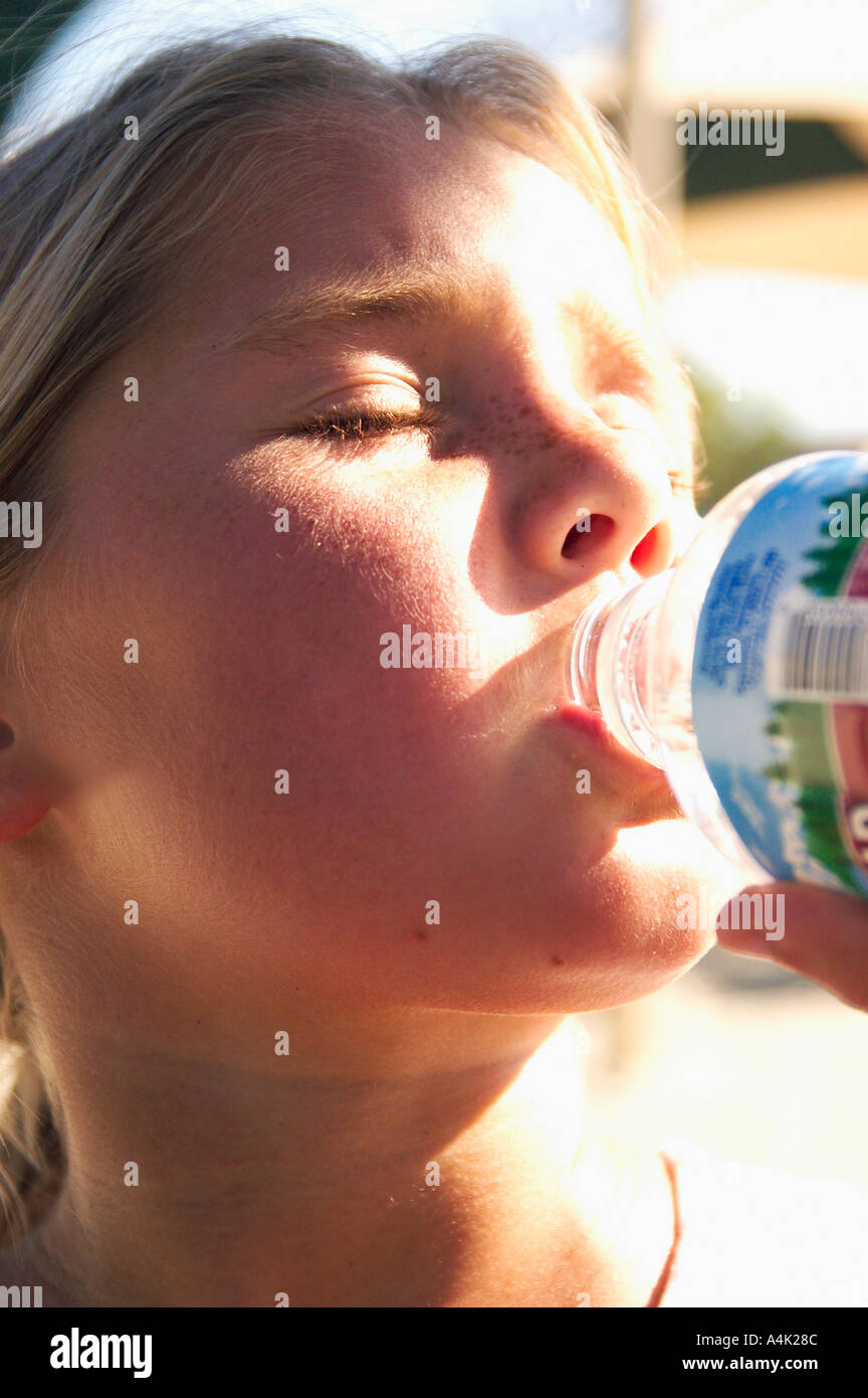 thirsty girl Stock Photo