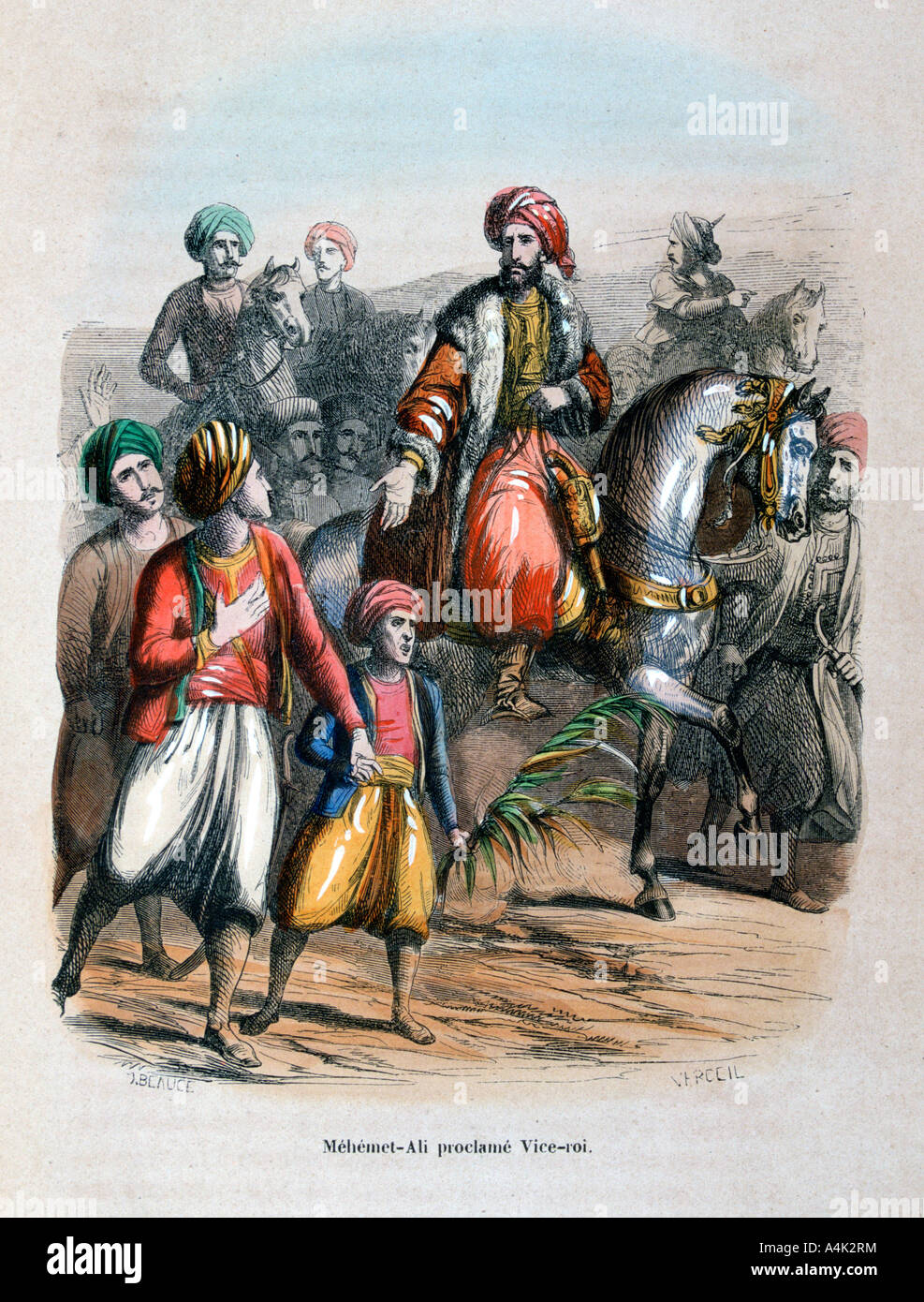 'Mehmet Ali Proclaimed Viceroy', 1805 (1847). Artist: Jean Adolphe Beauce Stock Photo