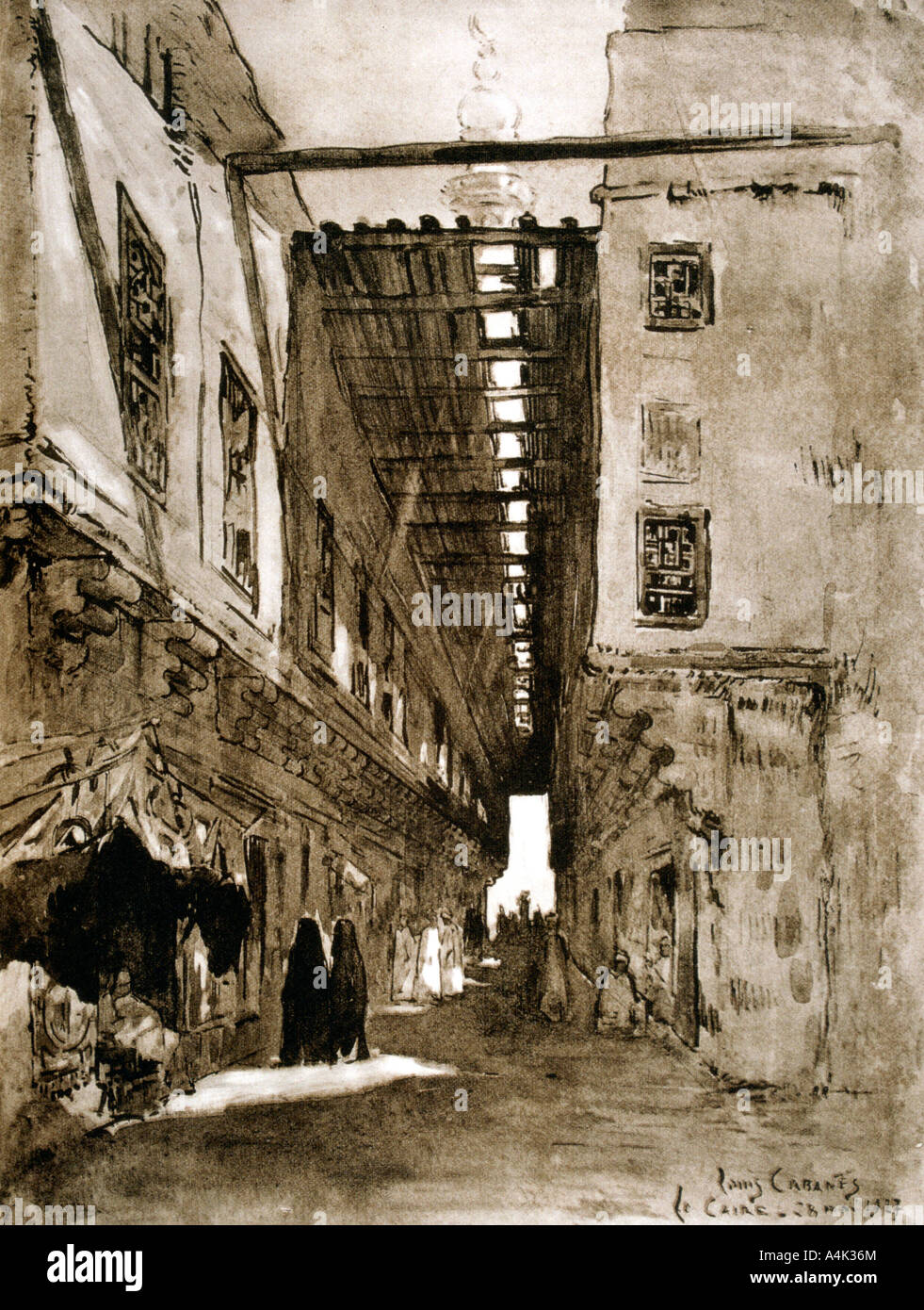 Souks, Cairo, 1928. Artist: Louis Cabanes Stock Photo