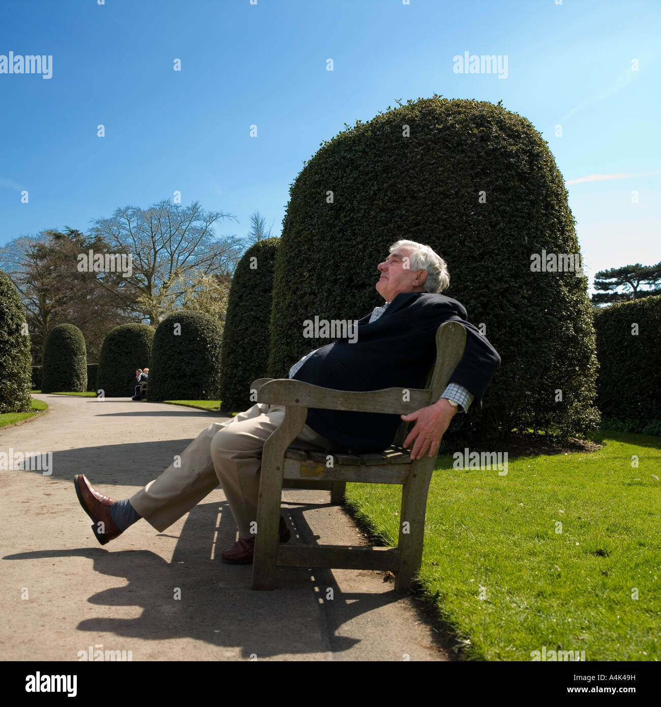 Retirement leisure time at Kew Gardens Stock Photo