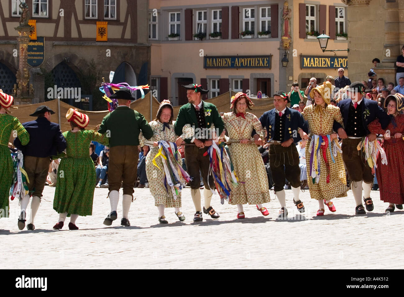 traditional dance in Rothenburg ob der Tauber Franconia Germany Stock