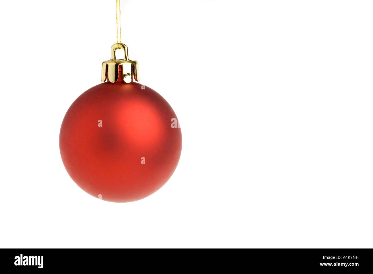 Single red Christmas ball isolated on a white background Stock Photo ...