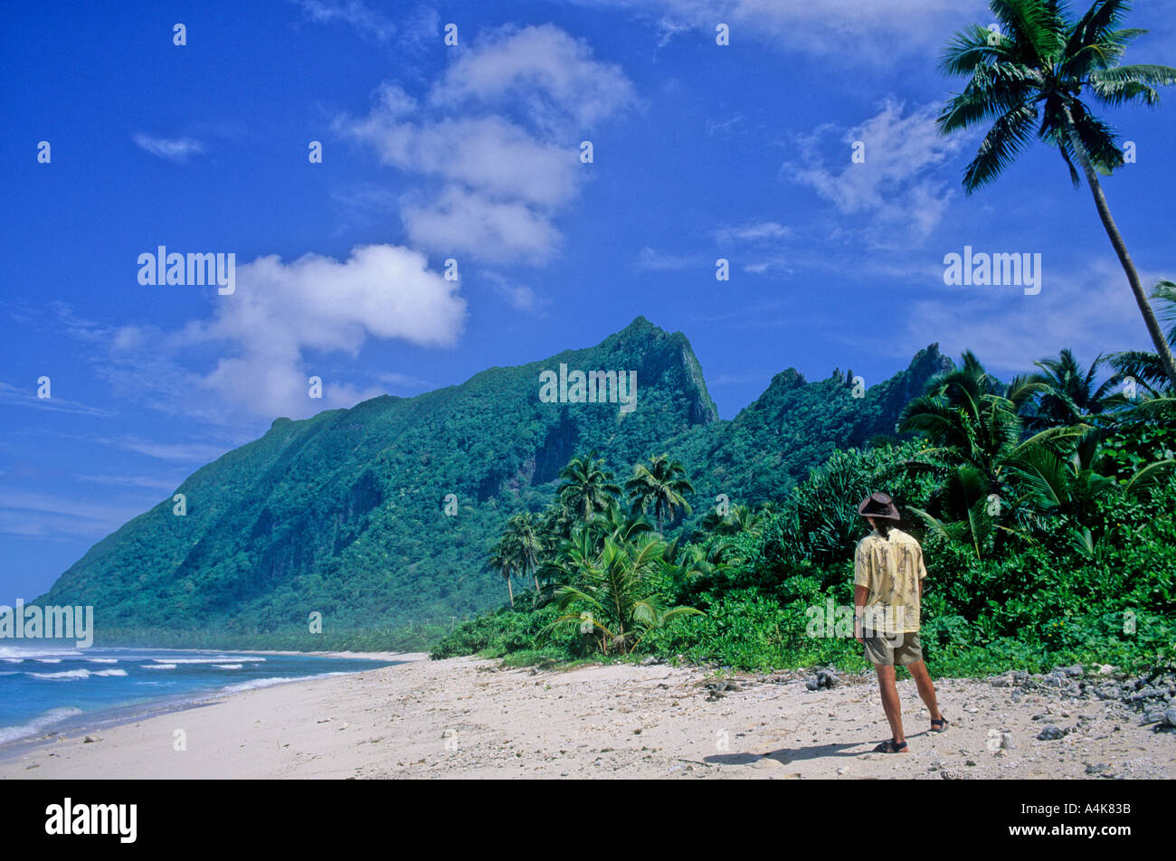 Beach at Ofu American Samoa Stock Photo