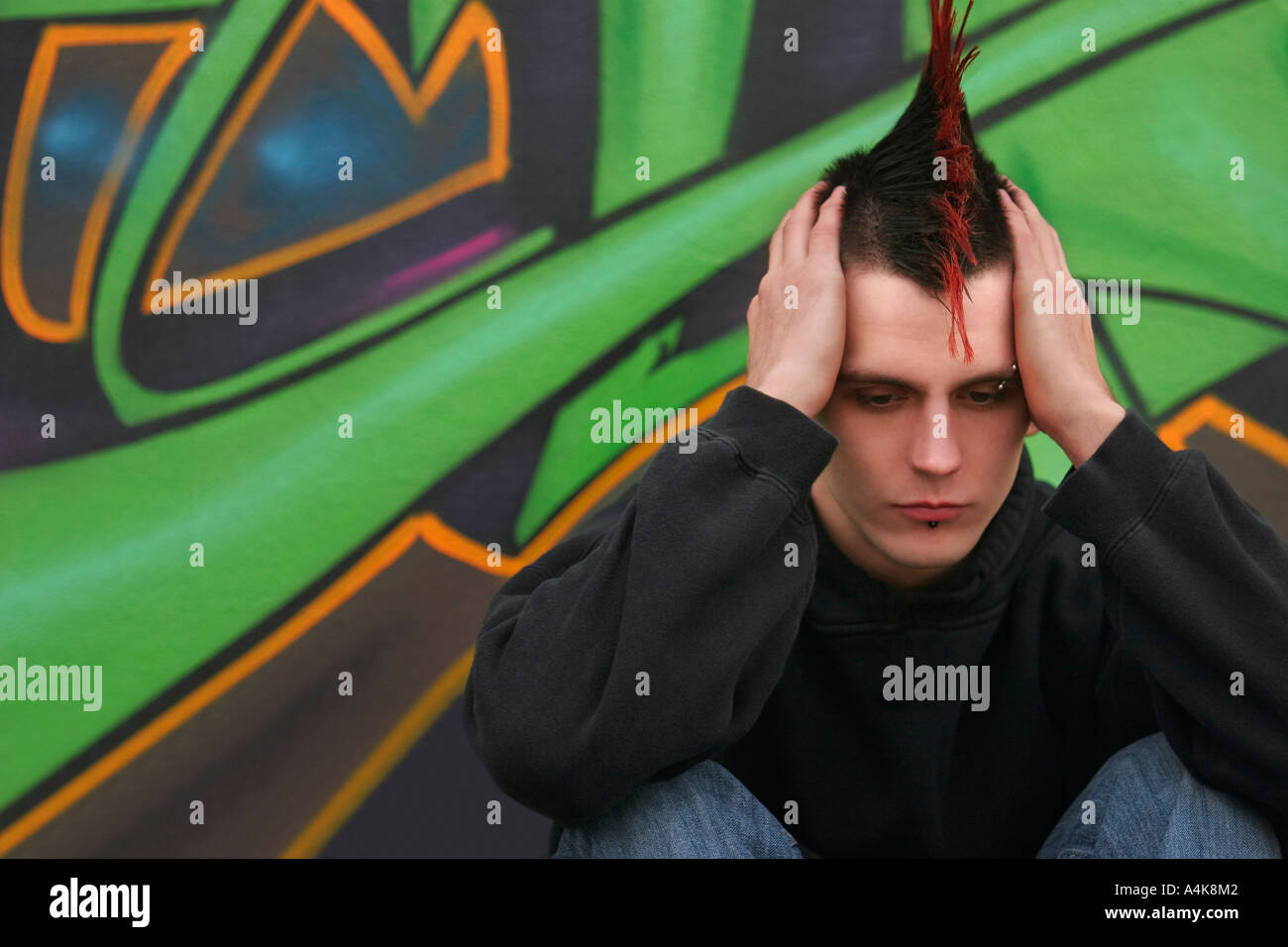 A punk teenager Stock Photo