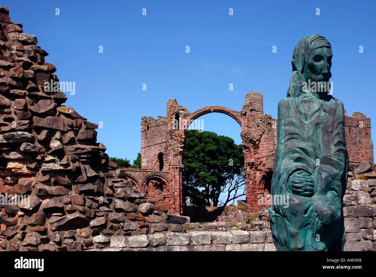 Saint cuthbert statue lindisfarne hires stock photography and images