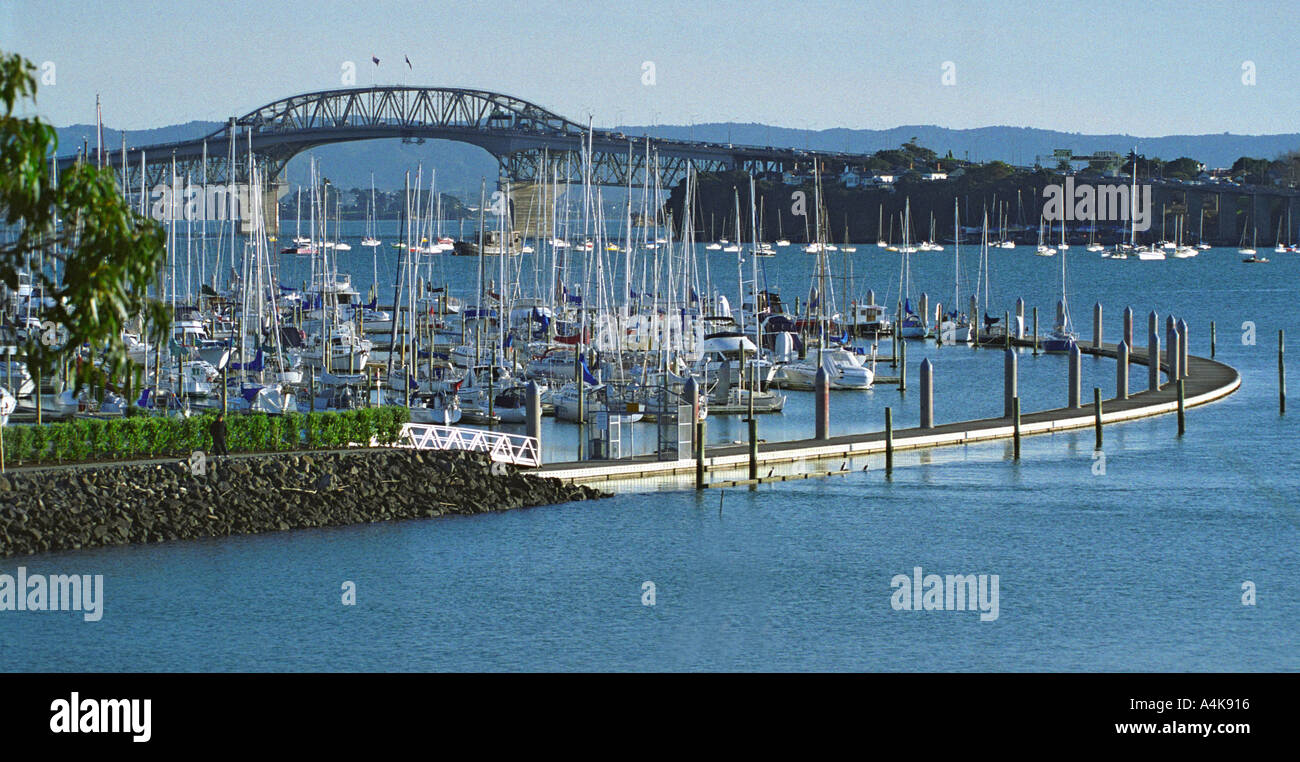 Bayswater Marina and Auckland Harbour Bridge from the North Shore