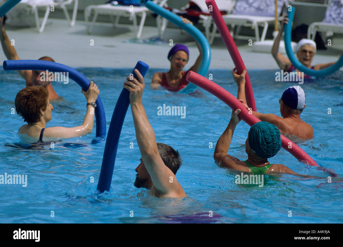 water gymnastics fitness therapy Stock Photo Alamy