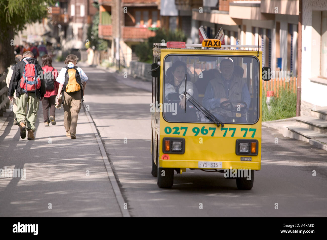 an electric powered vehicle in Zermatt Stock Photo Alamy