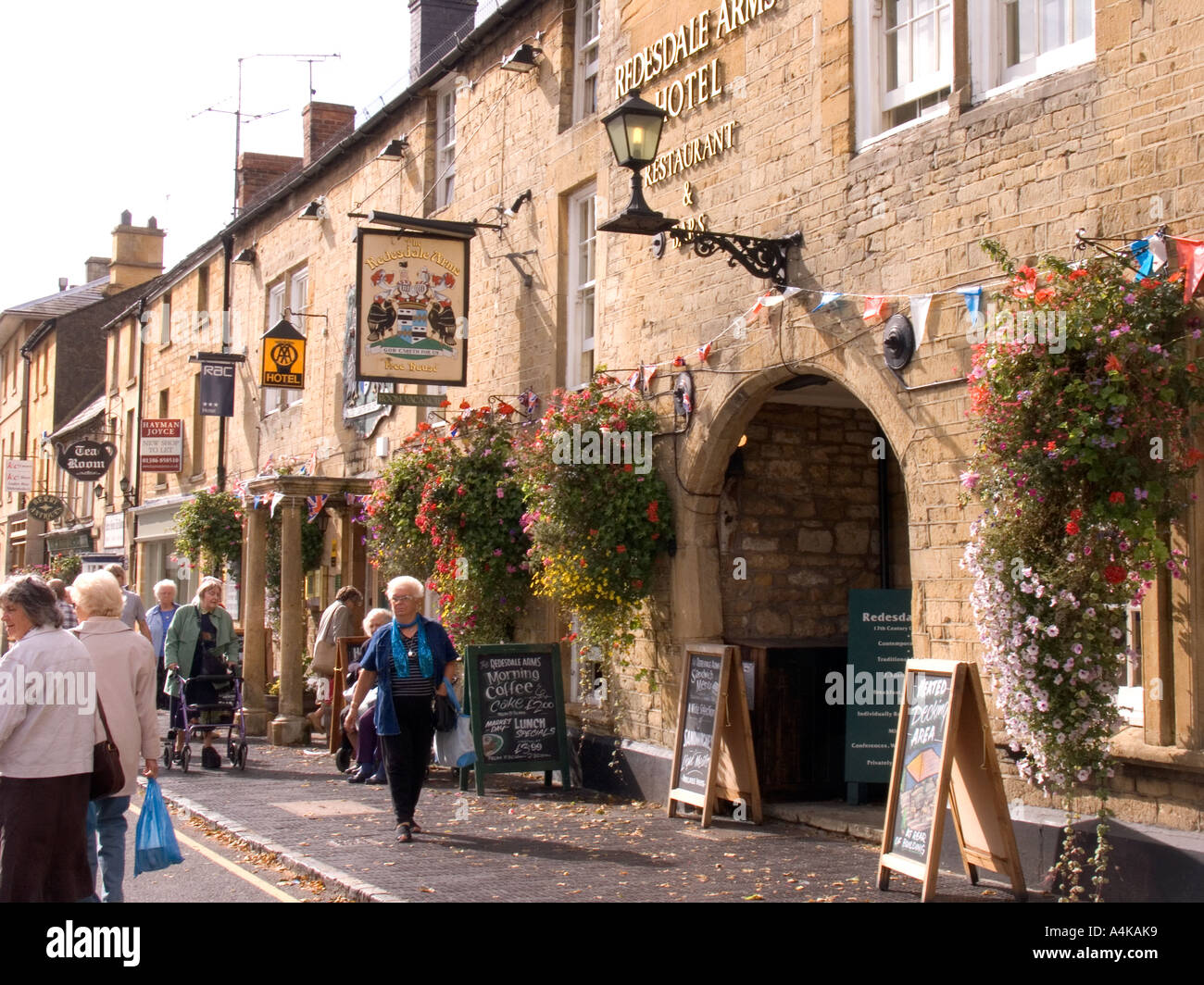 Gloucestershire Cotswolds Moreton in Marsh High Street on market day