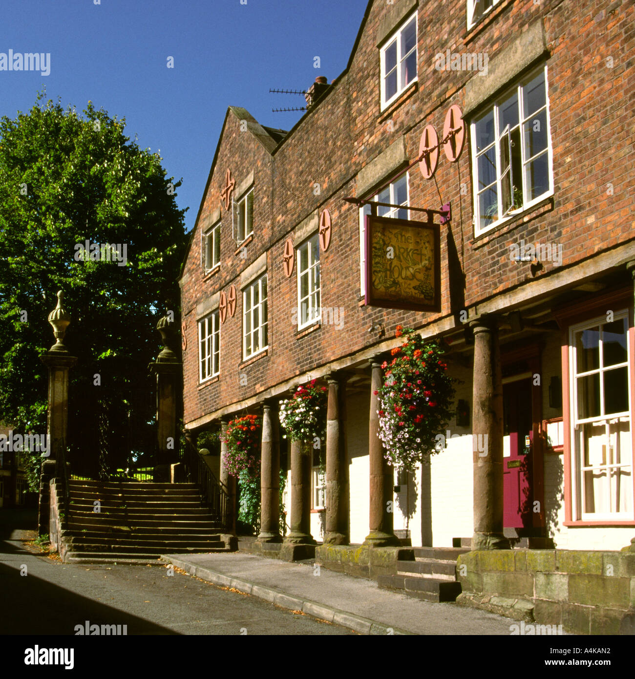 Cheshire Malpas village the old Market House Stock Photo