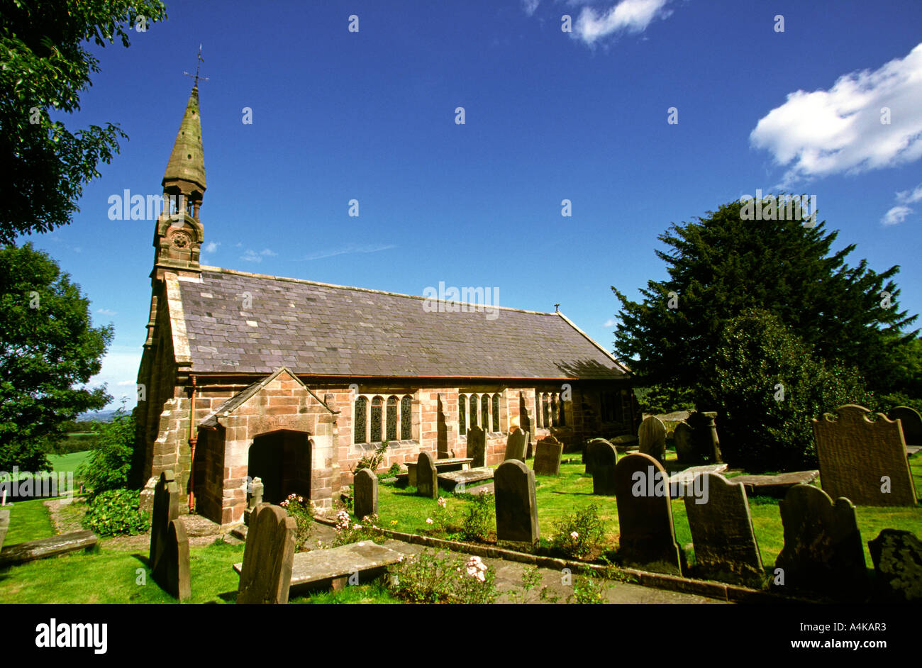 Cheshire Harthill village Church on perfect summers day Stock Photo Alamy