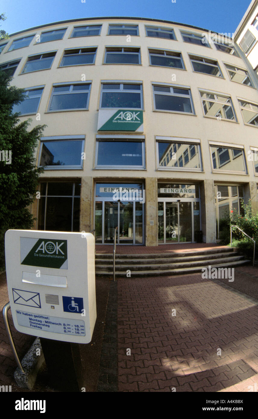Office building of the statutory health insurance AOK in Stuttgart Germany Stock Photo
