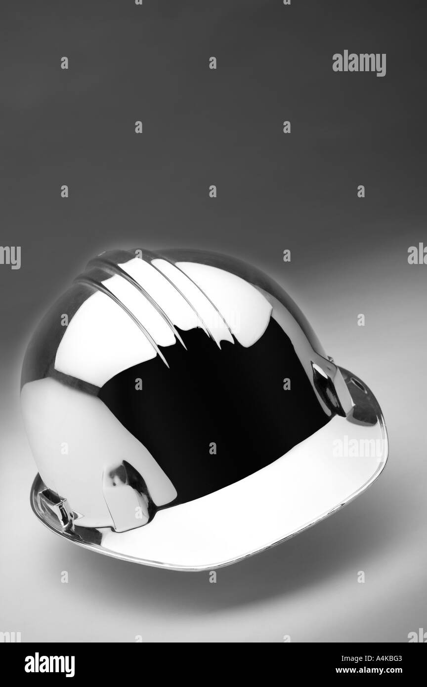 A chrome hard hat Stock Photo Alamy