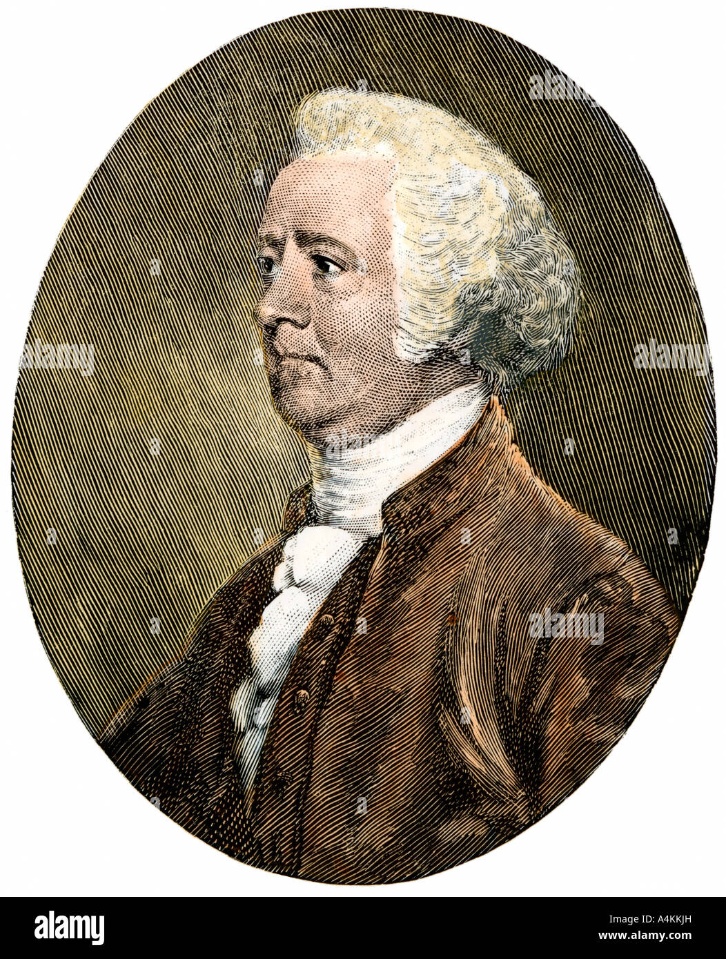 John Rutledge Constitutional Convention delegate and Associate Justice of the US Supreme Court. Hand-colored woodcut Stock Photo