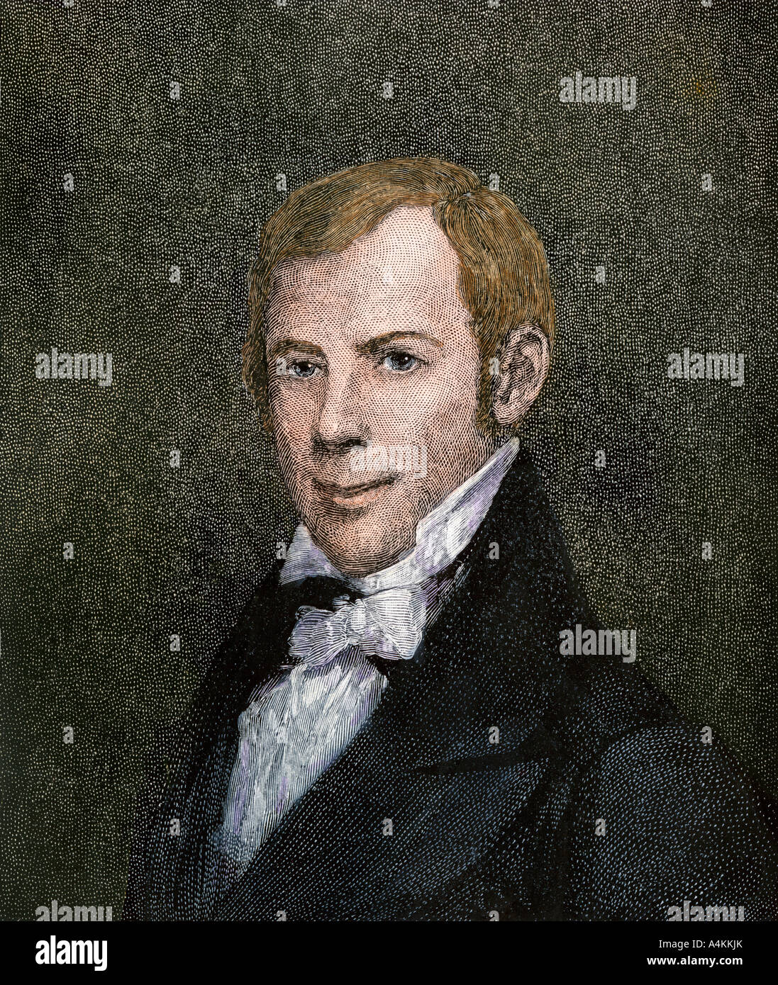 Henry Clay as a young man. Hand-colored woodcut Stock Photo
