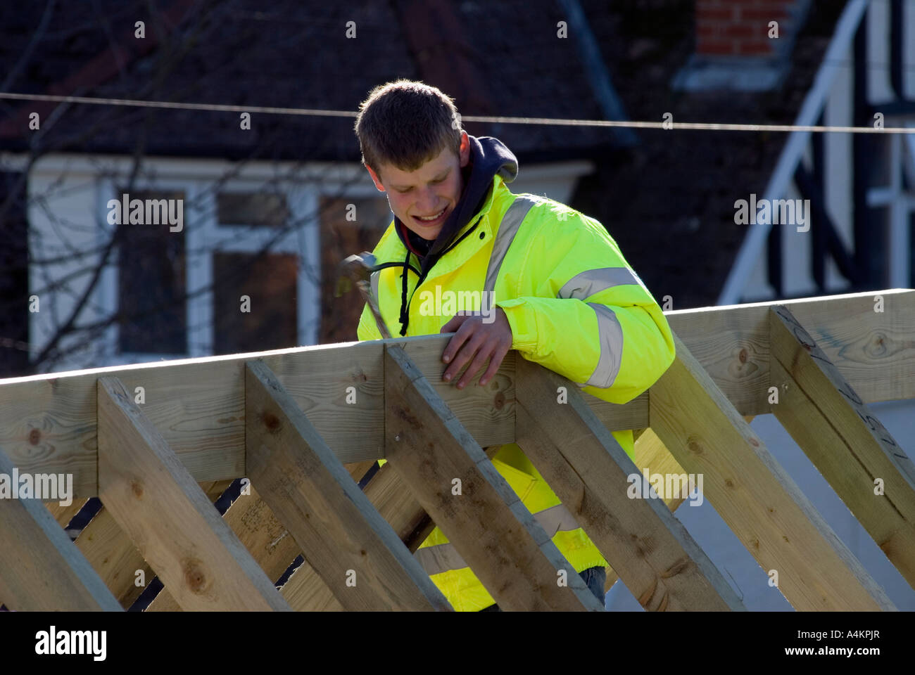HOUSE BUILDING SAFFRON WALDEN ESSEX ENGLAND BUILDER CARPENTER NAILS
