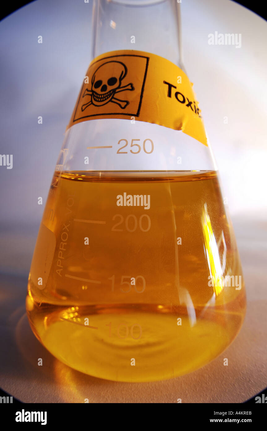 a flask of toxic Poison chemicals Stock Photo Alamy