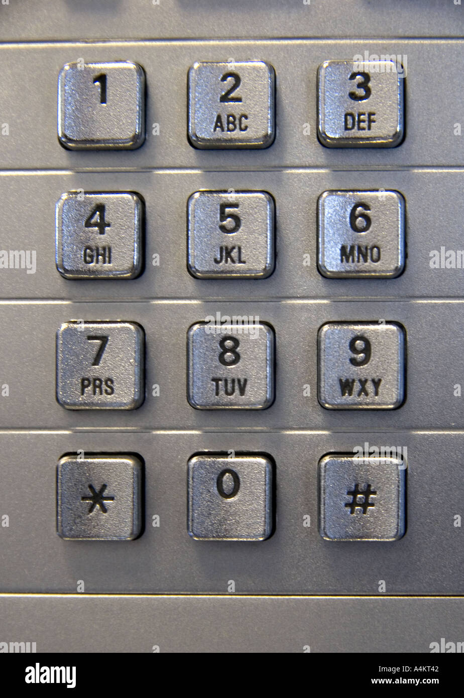 The numbered buttons on a touch tone telephone Stock Photo - Alamy