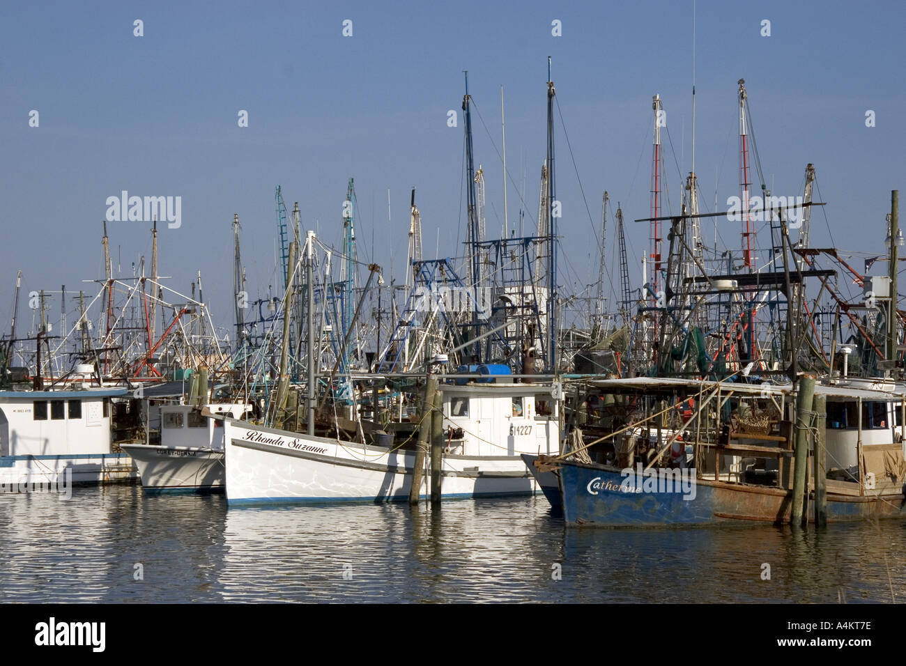 Fishing boat harbor and marina with shrimp boats at Pass Christian