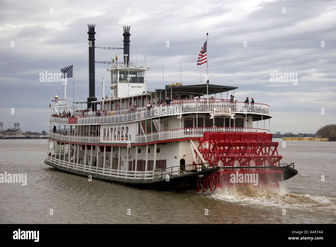 Natchez paddle wheeler on the Mississippi River near New Orleans ...