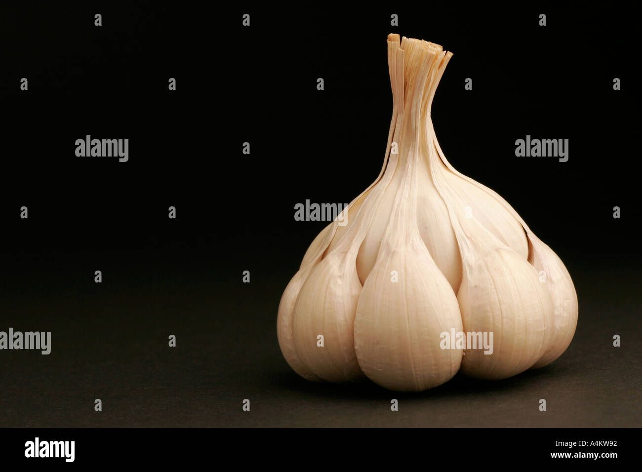Single garlic clove on black background Stock Photo - Alamy