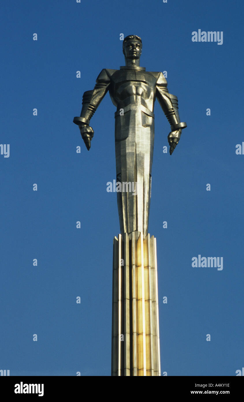Monument to Yuri Gagarin Russia s First Man in Space Moscow Russia Stock Photo