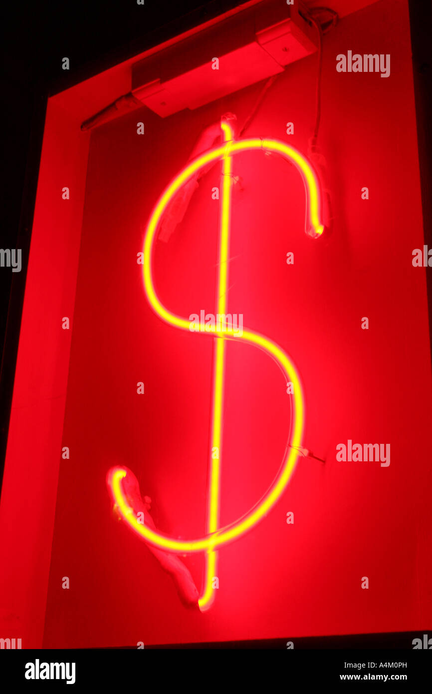 Casino dollar sign neon Stock Photo