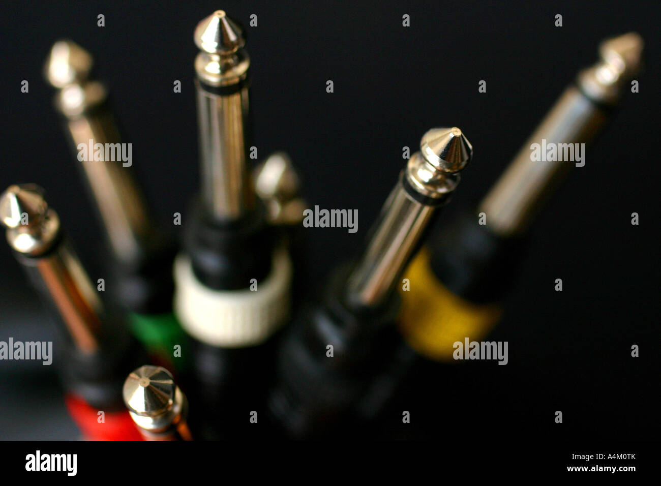 close up shot of guitar jack plugs Stock Photo Alamy