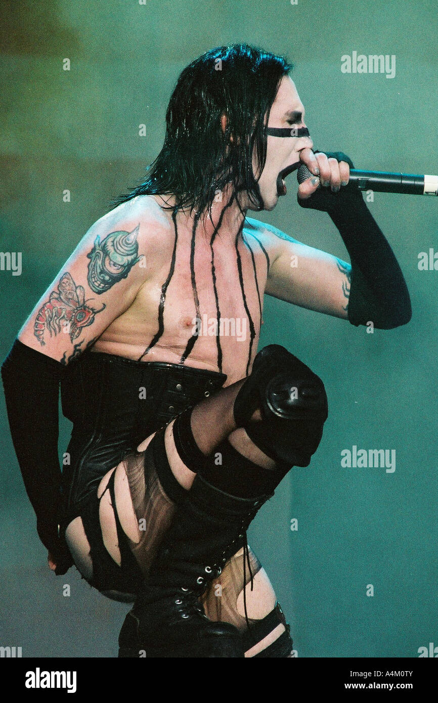 Marilyn Manson performs at Gig on the Green 2003 Stock Photo