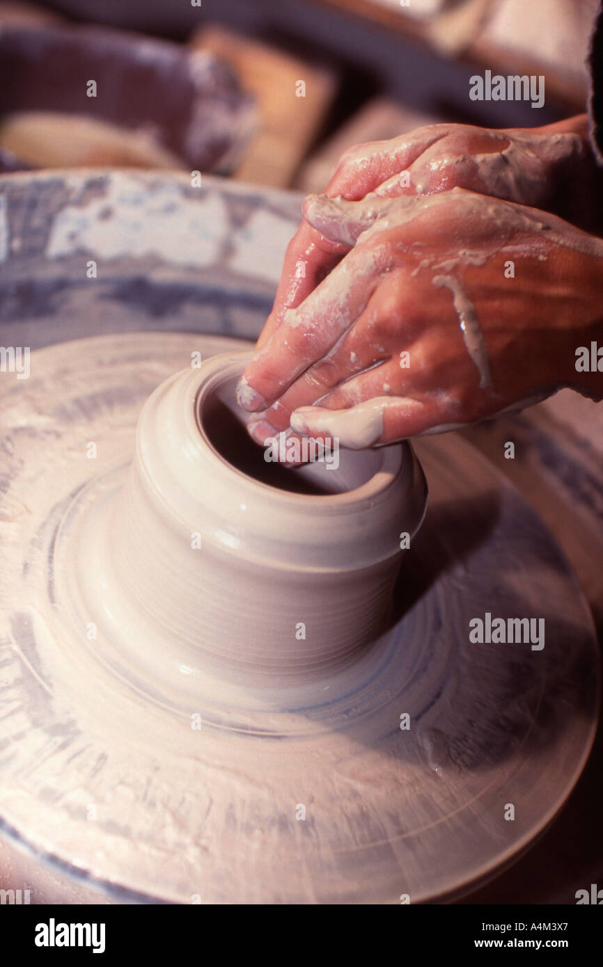 Pottery wheel at work Stock Photo Alamy