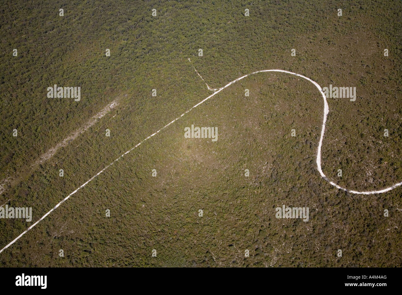 Aerial view of a four wheel drive track on Fraser Island, Queensland, AUSTRALIA Stock Photo