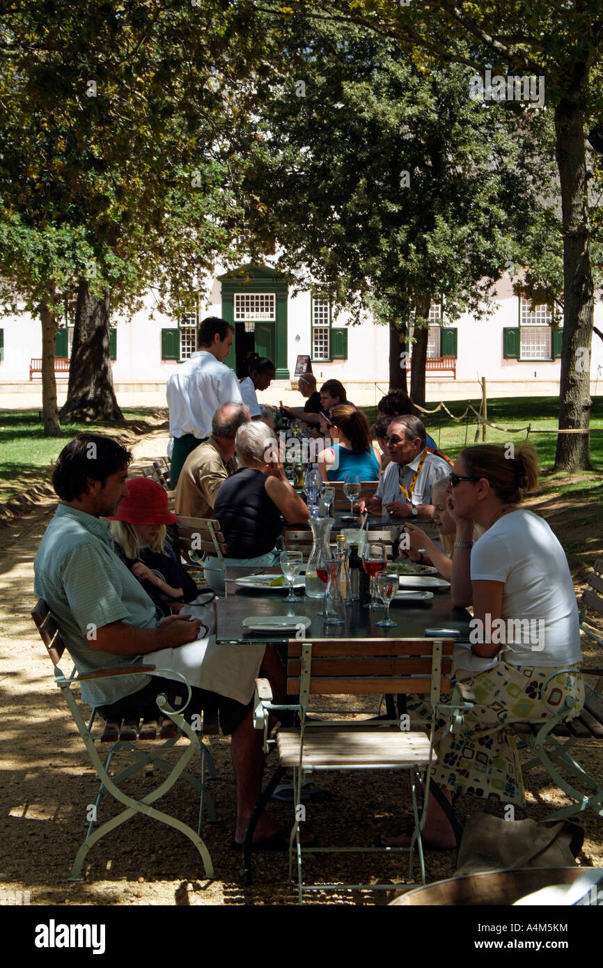 Groot Constantia wine estate restaurant Cape Town South Africa . Lunch being taken in the shade