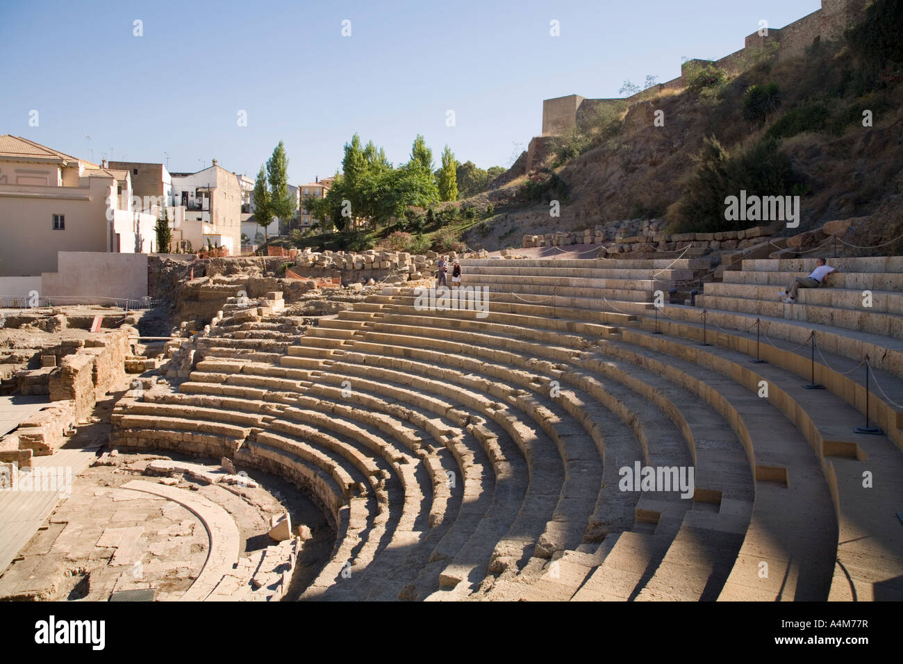 Malaga Costa del Sol Spain Ruins of the Roman theatre Stock Photo