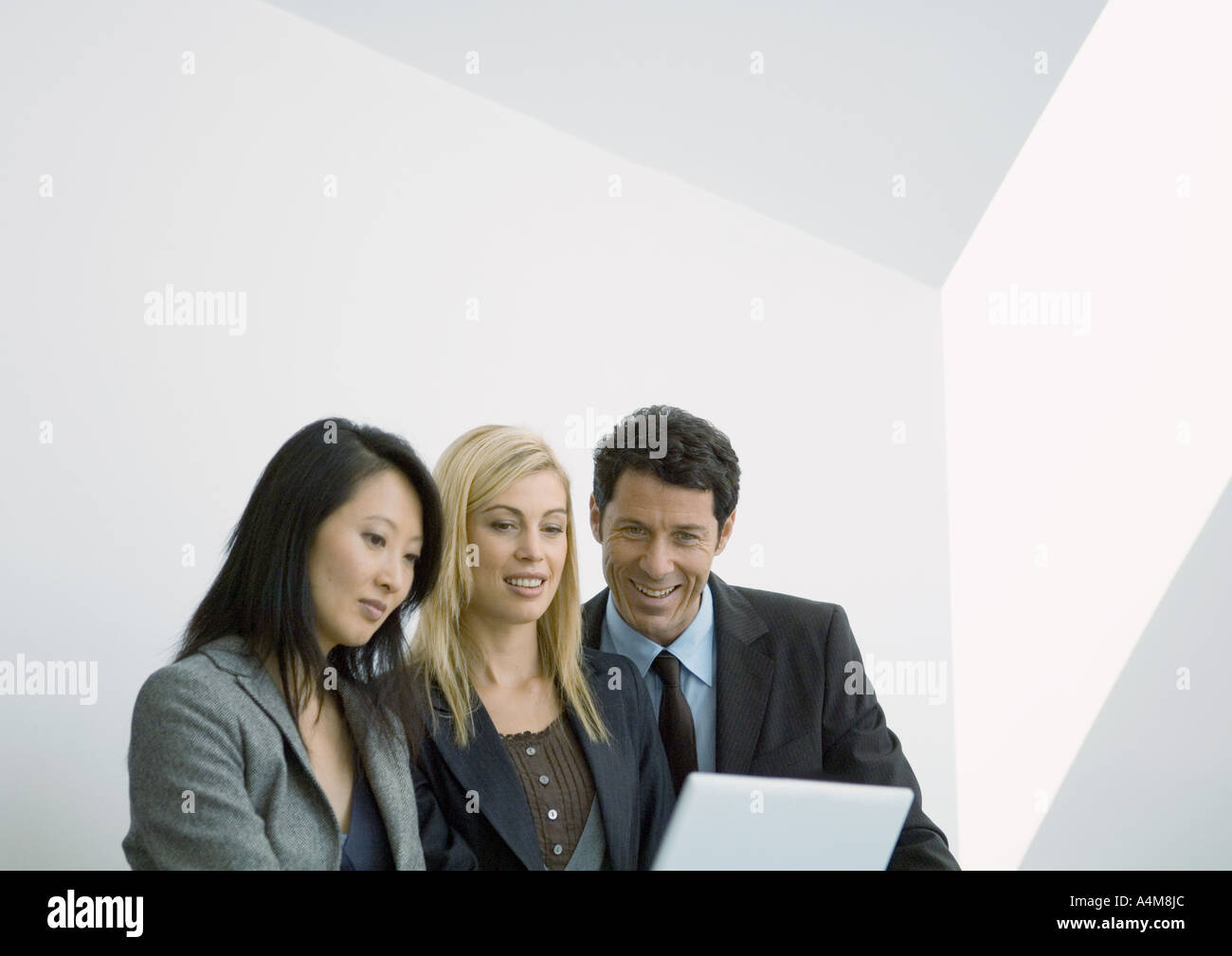 Businesspeople looking at laptop Stock Photo