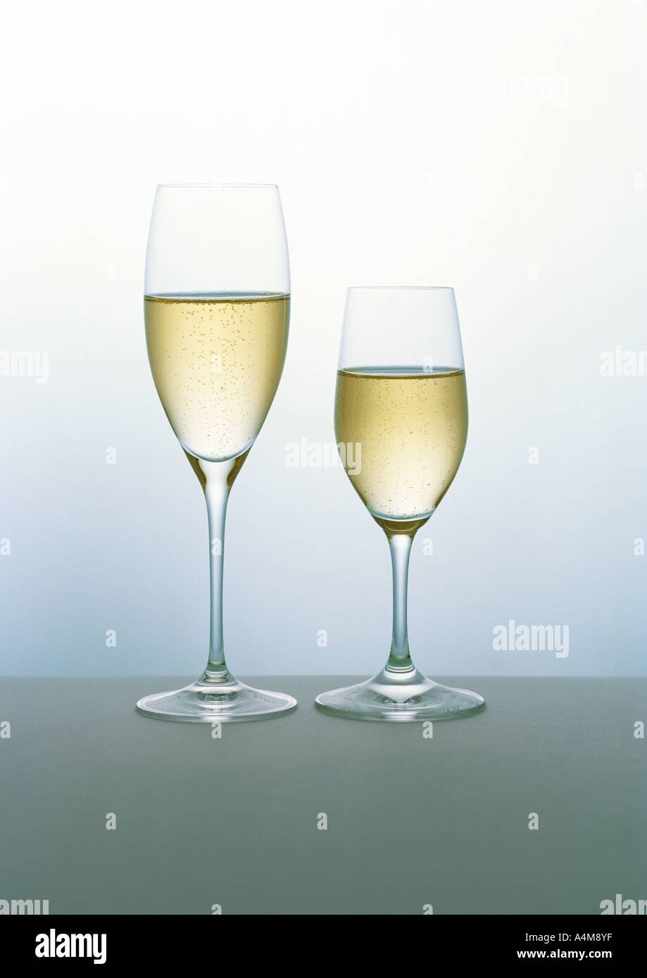Two flutes of Champagne Stock Photo