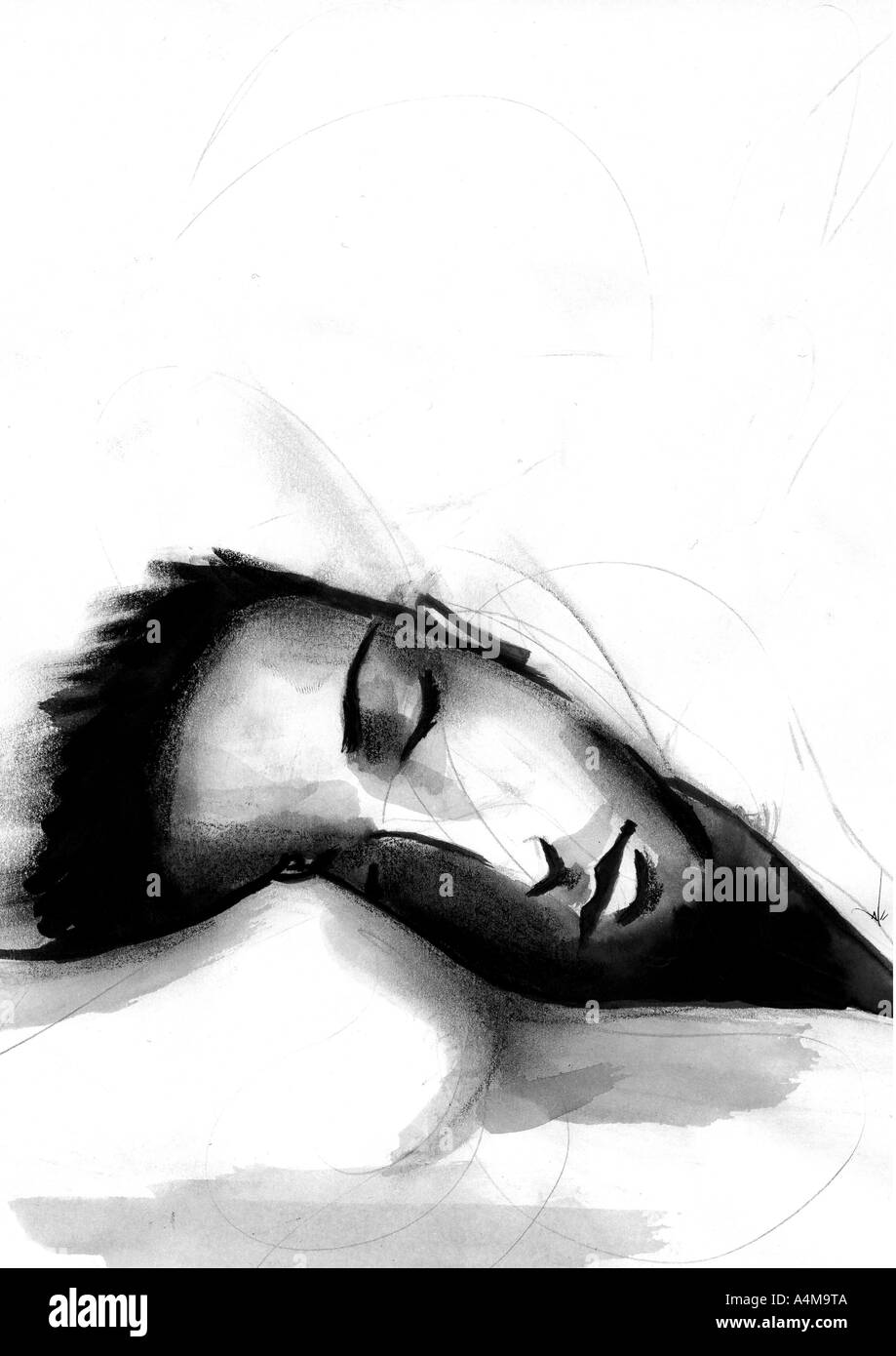 Man’s head on woman’s chest Stock Photo - Alamy