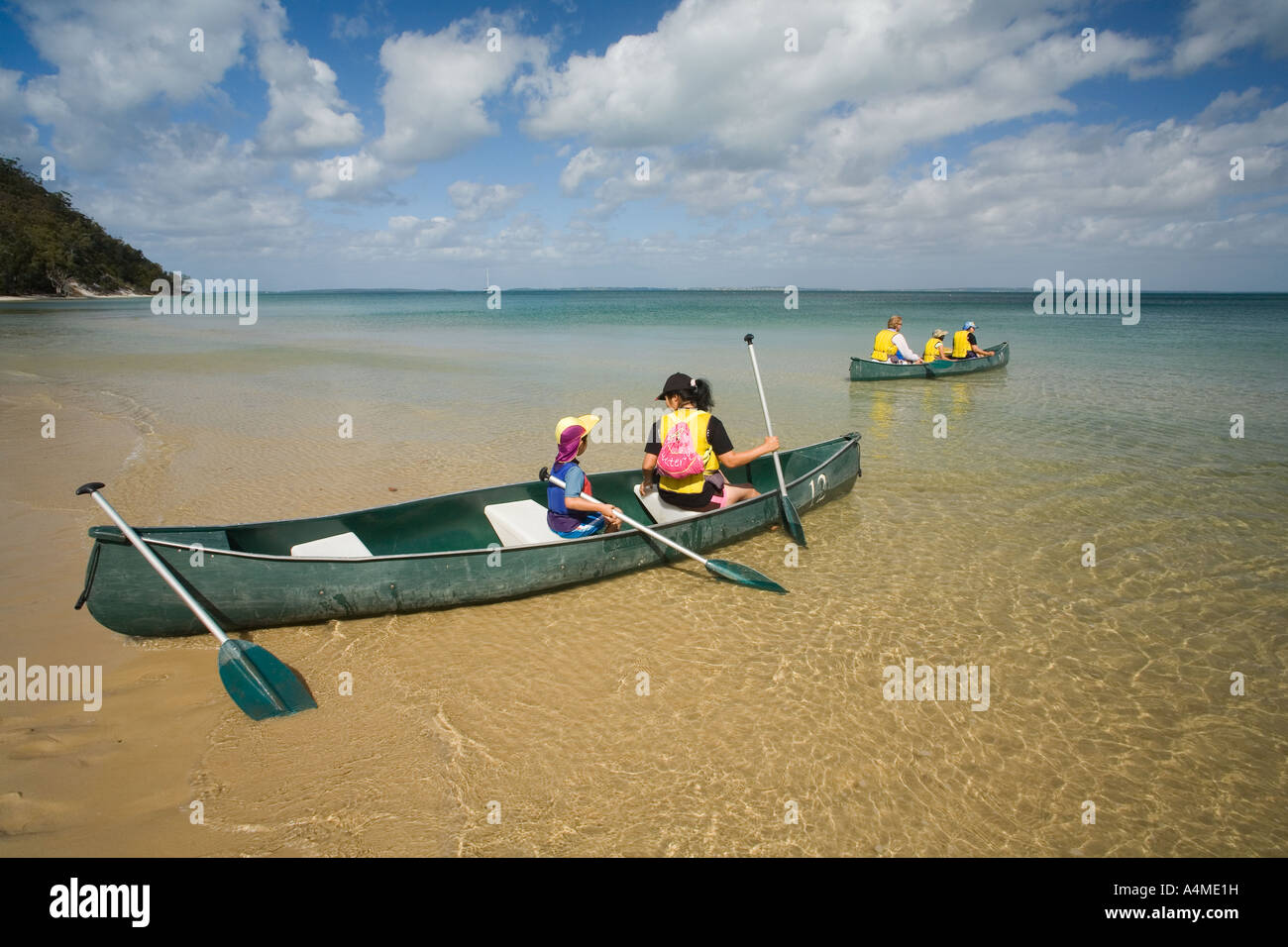 Canoeing Fraser Island, Queensland, AUSTRALIA Stock Photo Alamy