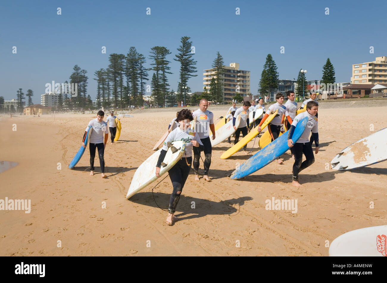 Manly Beach surf school - Sydney, New South Wales AUSTRALIA Stock Photo