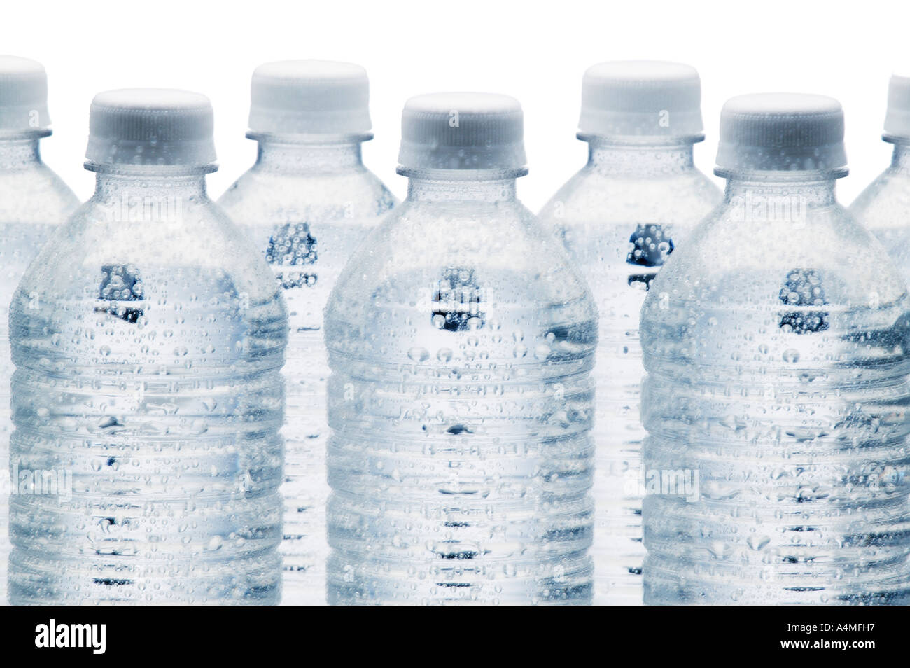 Row Of Water Bottles Stock Photo - Alamy