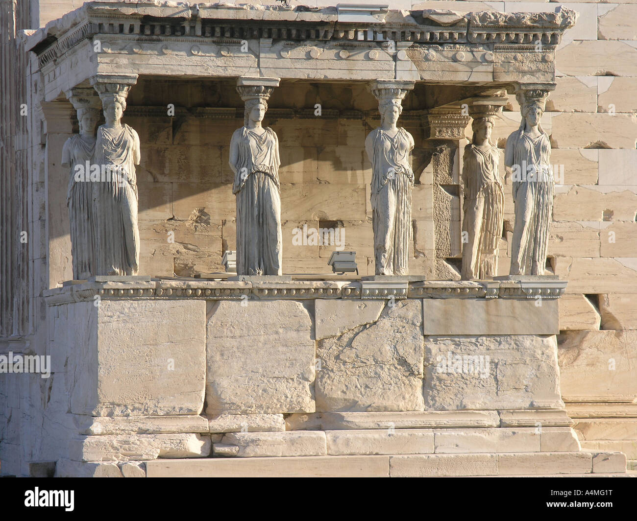 Cariatids of Erechtheion temple Acropolis Athens Greece Stock Photo