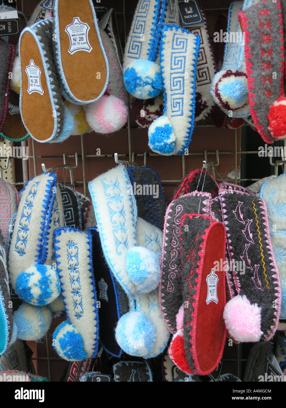 Souvenir shoes in old town Plaka Athens Stock Photo Alamy