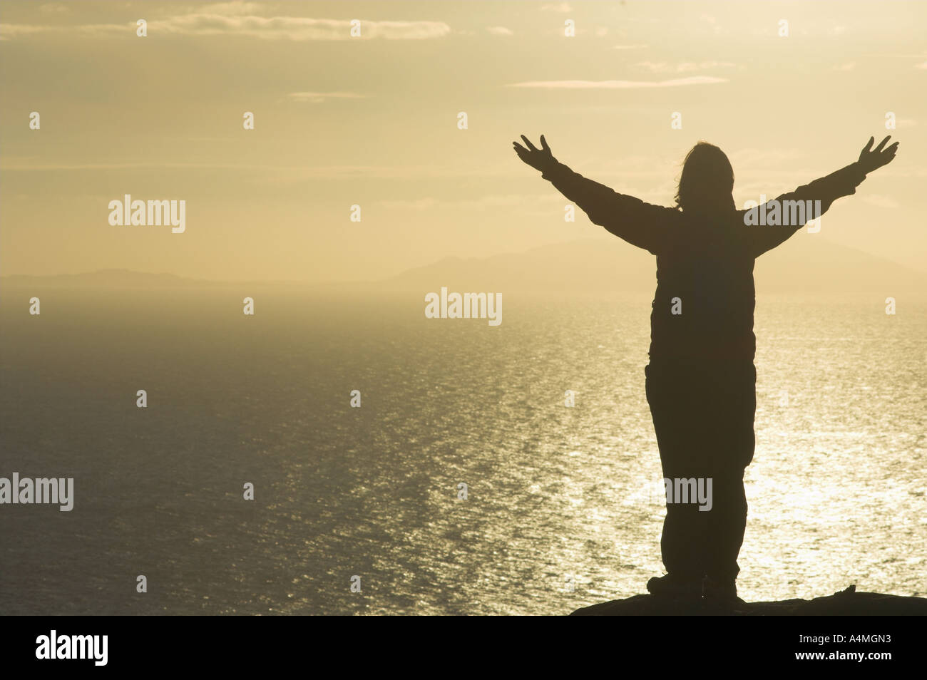 Person on mountain top scotland hi-res stock photography and images - Alamy
