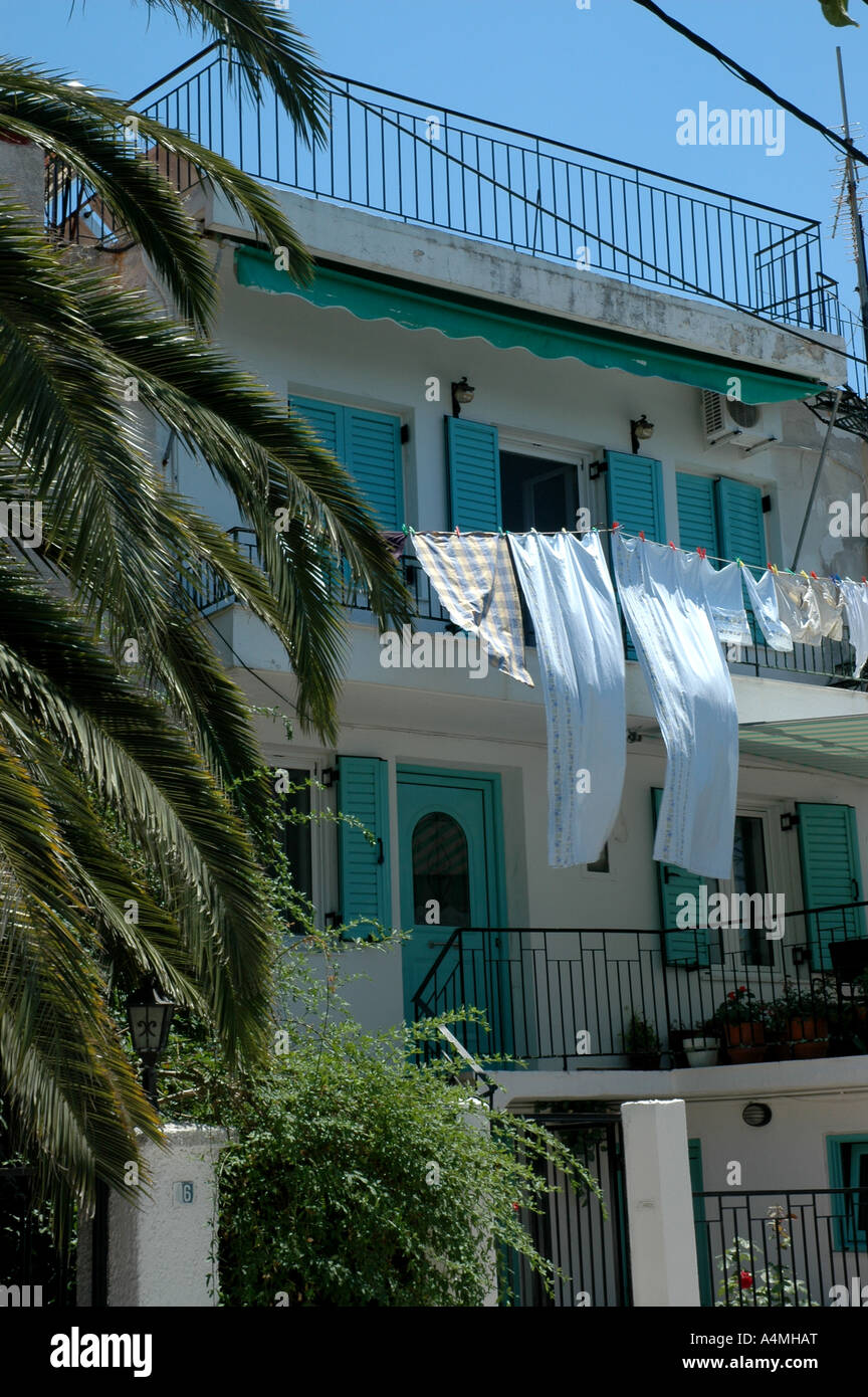 Greek house in Parga Greece Stock Photo Alamy